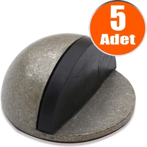 Yarımay Kapı Stoperi Tamponu Yapışkanlı Metal Kapı Stopu Antik Gümüş (5 Adet)