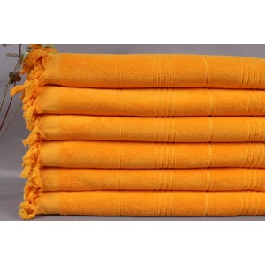 Kayra Export Hardal Banyo Havlusu Plaj Havlusu 90X180 Cm Pamuk Havlu Damat Bohçası Havlusu