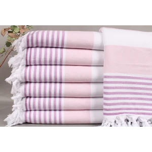 Kayra Export Pembe-Mor  Havluları 90X170 Cm Pamuk Havlu