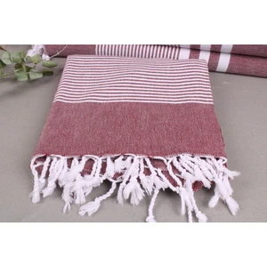 Kayra Export Bordo Organik Plaj Havlusu Havluları 100X200 Cm Pamuk Havlu Kına Gecesi Havlusu