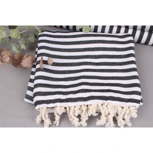 Kayra Export Siyah Plaj Havlusu Havluları 100X192 Cm Pamuk Peştamal Kadınlar Için  Havlu