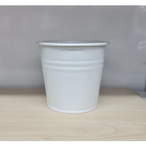 Metal Saksı Kova Beyaz 11X12 cm NO11