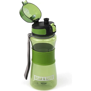 Bear & Deer Otomatik Kapak Silikon Tutacaklı Klipsli Koyu Yeşil Matara 700 ml - MT0029