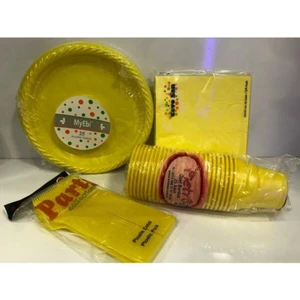 Tatlı Günler Plastik Kullan At Doğum Günü Tabak Bardak Çatal Peçete(Sarı)