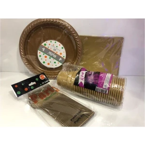 Tatlı Günler Plastik Kullan At Doğum Günü Tabak Bardak Çatal Peçete(Gold)