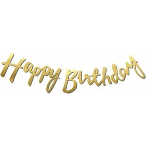 Tatlı Günler Altın Happy Birthday Kaligrafi Banner Yazı 2,10 cm