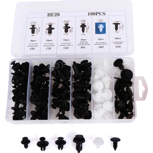 6 Boyutu 100 Adet Oto Fastener Klip Tampon Kapı Pervazı Tutucu Raptiye SETI-100 Parça-6 Çeşit