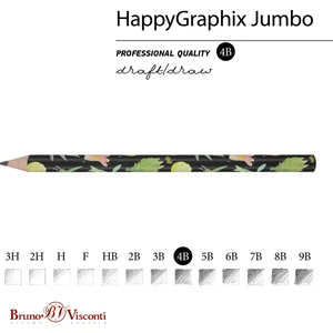 Bruno Visconti Happy Graphix Jumbo Kurşun Kalem 4b 35 mm Botanik