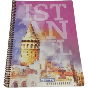 Istanbul Temalı A4 Spiralli Kareli Defter