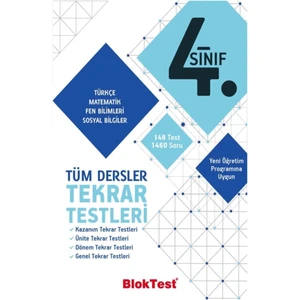 Tudem Yayınları 4. Sınıf Bloktest Tüm Dersler Tekrar Testleri