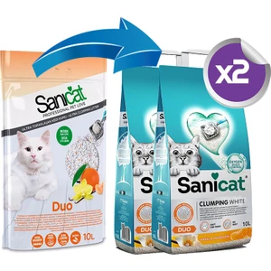 Duo Vanilya ve Mandalin Kokulu Doğal Kedi Kumu 2X10LT