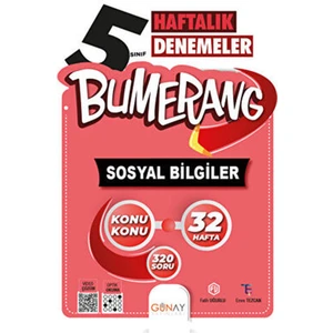 Günay Yayınları Bumerang 5. Sınıf Sosyal Bilgiler Haftalık Denemeler 32 Hafta 320 Soru (2022-2023)