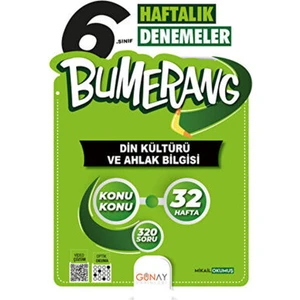 Günay Yayınları Bumerang 6. Sınıf Din Kültürü ve Ahlak Bilgisi 32 Hafta 320 Soru (2022-2023)