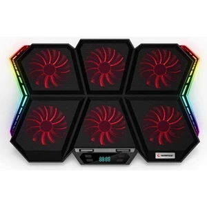 Rampage AD-RX44 X-Gale 6xfan 2xusb LCD Göstergeli Rgb 10-17'' Notebook Soğutucu