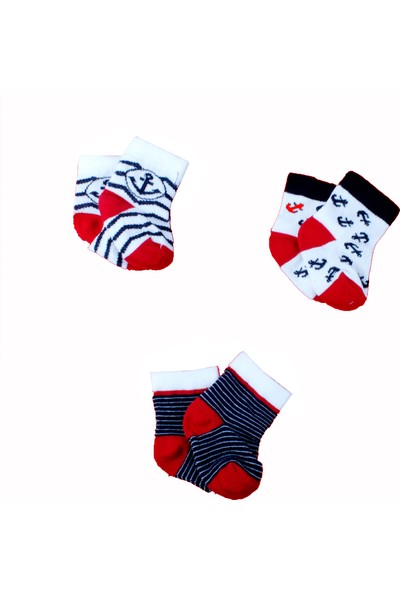 Sebi Yeni Doğan Çok Renkli 3'lü Bebek Çorabı 19741D