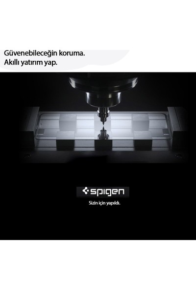 Spigen Apple iPhone 14 Pro Max Cam Ekran Koruyucu Tam Kaplayan Glas.tR Slim Full Cover Black - AGL05209