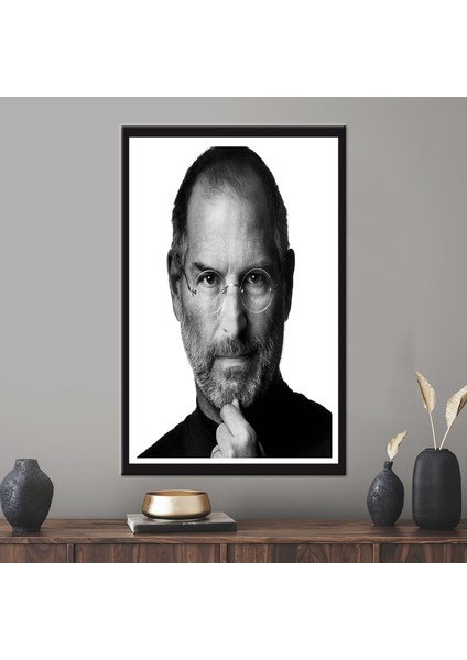 1 Parça Kanvas Tablo, Steve Jobs, Steve Jobs Duvar Süsü, Ünlü Duvar Dekoru, Ünlü Sanat,