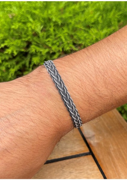 Gümüş Kazaziye El Örgüsü Bileklik BIL2007