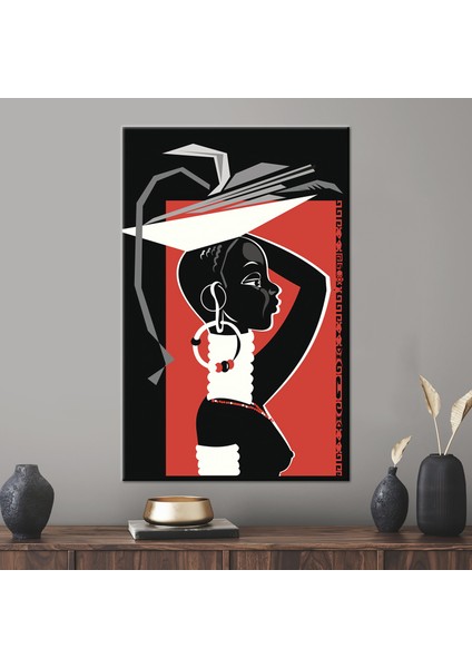 1 Parça Kanvas Tablo, Afrikalı Kadın, Soyut Kadın Kanvas Poster, Etnik Duvar Dekoru,