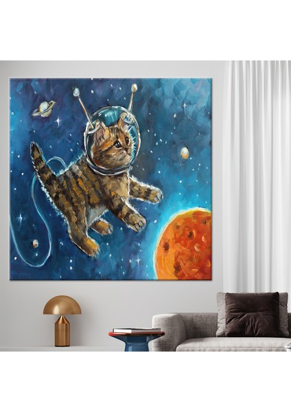 1 Parça Kanvas Tablo, Astronot Kedi Sanat, Hayvan Kanvas Baskı, Kreş Kanvas Baskı, fiyatları