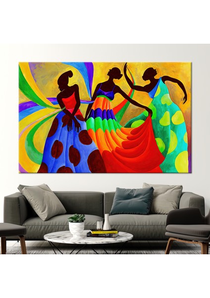 1 Parça Kanvas Tablo, Afrikalı Dansçılar Resim, Afrika Kanvas, Renkli Sanat Eseri, fiyatları