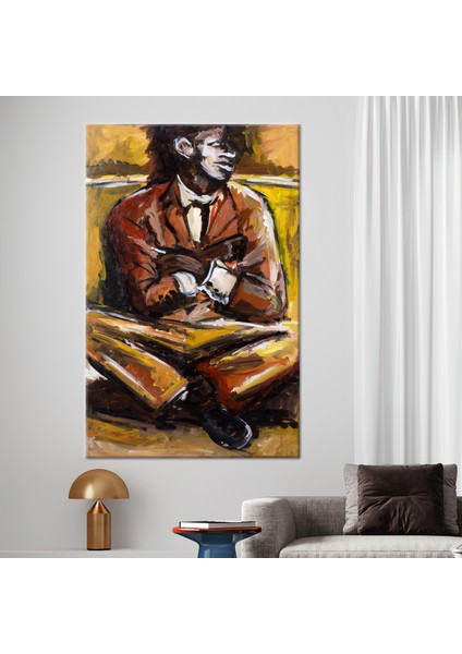 1 Parça Kanvas Tablo, Afrikalı Adam Resim, Afrikalı Adam Kanvas, Siyah Adam 3 Boyutlu Kanvas,