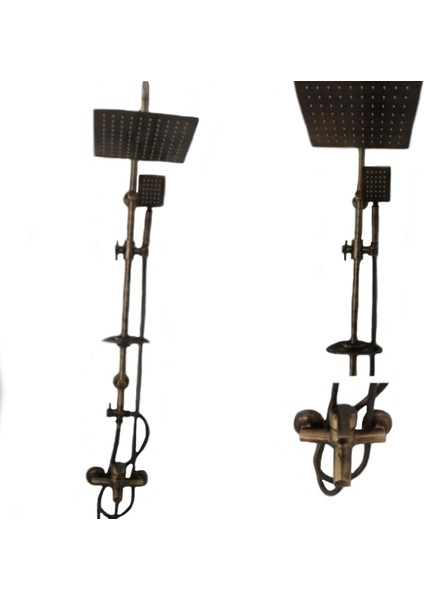 Antik Eskitme Kare Duş Seti