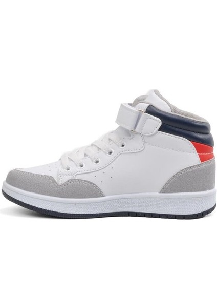 Beyaz Cırt Cırtlı Erkek Çocuk Bilek Boy Sneaker