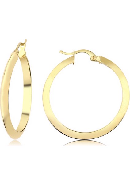 3 cm Çaplı Halka Altın Küpe