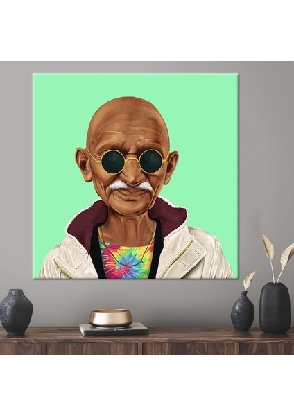 1 Parça Kanvas Tablo, Mahatma Gandi, Hindistan Barış Hipster Kanvas Baskı, Ünlü Kanvas Baskı,