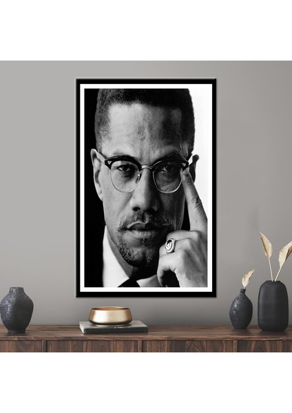 1 Parça Kanvas Tablo, Malcom X, Malcom x Sanat, Ünlü Hediye Kanvas, Ünlü Baskılı,