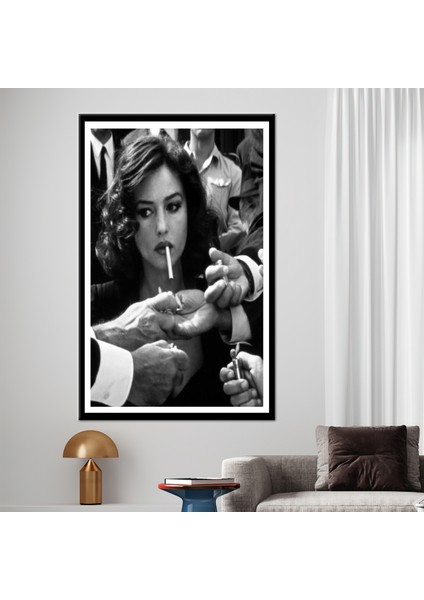 1 Parça Kanvas Tablo, Monica Belluci, Monica Belluci Duvar Süsü, Ünlü Sanat Eseri,