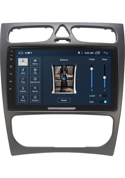 Mercedes C Class W203 Android 11 Carplay Multimedya Ekran Teyp 2GB+16GB fiyatları