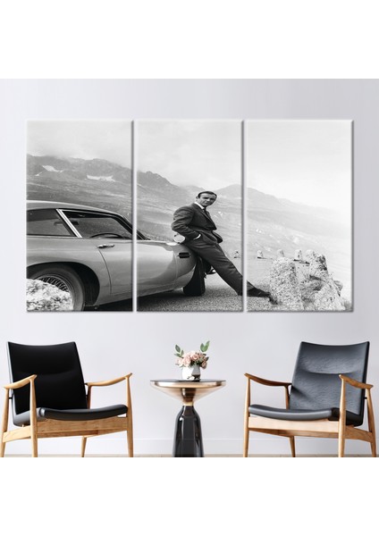 3 Parçalı Kanvas Tablo, Aston Martin Db5 Kanvas Sanatı, 007 Baskılı, Moda Kanvas Baskı,