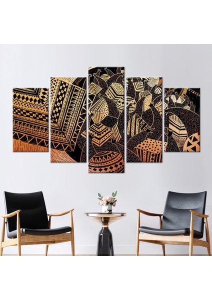 5 Parçalı Mix Kanvas Tablo, Soyut Desen Baskılı, Grafiti Kanvas Poster,