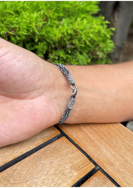 Gümüş Kazaziye El Örgüsü Bileklik BIL2007 modelleri