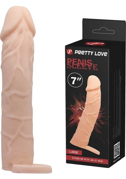 Pretty Love 6 cm Dolgulu Uzatmalı Penis Kılıfı Realistik Penis Ten Rengi Dildo