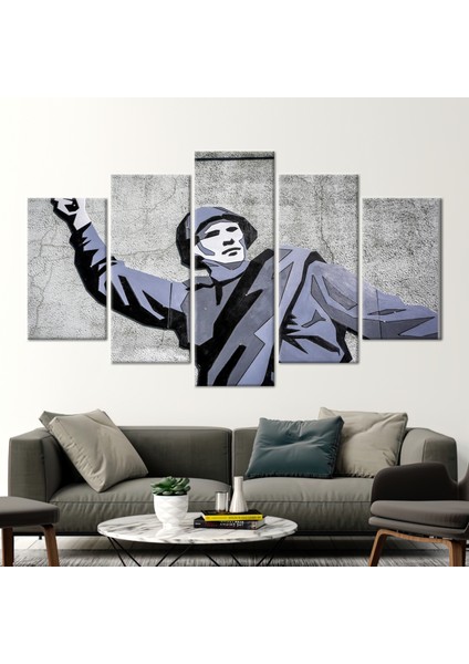 5 Parçalı Mix Kanvas Tablo, Solider Graffiti Resim, Solider Duvar Dekoru, Graffiti Solider Sanat,