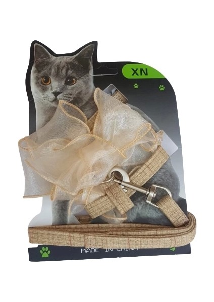 Kedi Küçük Irk Köpek Göğüs Tasması Uzatmalı Kurdeleli
