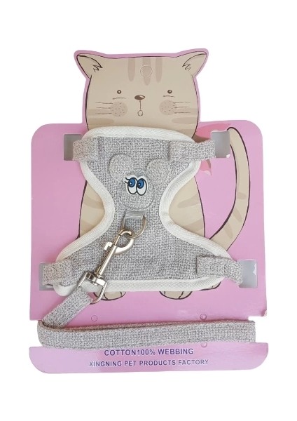 Kedi Küçük Irk Köpek Göğüs Tasması Uzatmalı Fare Figürlü