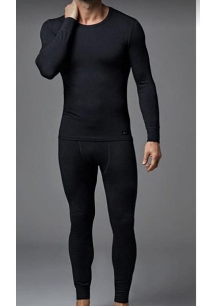 Erkek Alt Üst Termal Siyah Içlik Takım