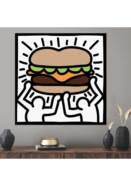 1 Parça Kanvas Tablo, Keith Haring, Keith Hamburger Kanvas Sanatı, Hamburger Duvar Süsü,