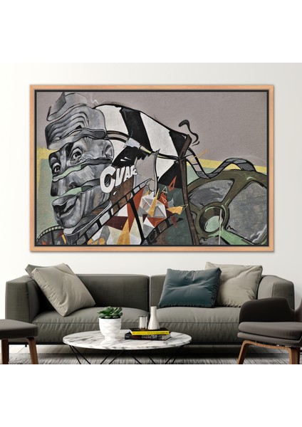 1 Parça Naturel Çerçeveli Kanvas Tablo, Çağdaş Sanat, Adam Duvar Dekoru, Soyut Kanvas Dekor,