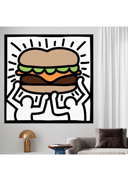 1 Parça Kanvas Tablo, Keith Haring, Keith Hamburger Kanvas Sanatı, Hamburger Duvar Süsü,