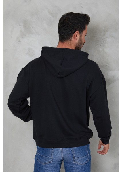 Erkek Oversize Kapüşonlu Kanguru Cepli Ribanalı Uzun Kollu Basic Sweatshirt indirimleri
