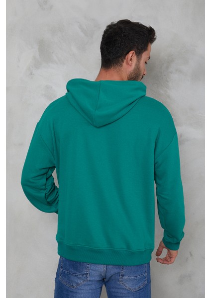 Erkek Oversize Kapüşonlu Kanguru Cepli Ribanalı Uzun Kollu Basic Sweatshirt indirimleri