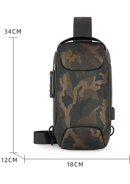 Fangqinghqao Erkek Spor Crossbody Omuz Askılı Göğüs Çantası - Yeşil (Yurt Dışından)