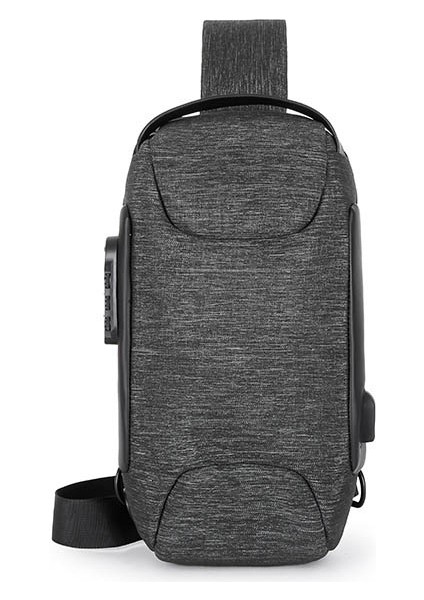 Fangqinghqao Erkek Spor Crossbody Omuz Askılı Göğüs Çantası - Gri (Yurt Dışından)