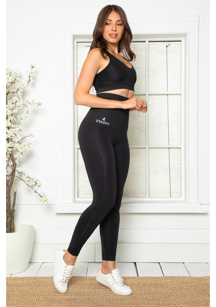 Kadın Siyah Inceltici Korse Tayt