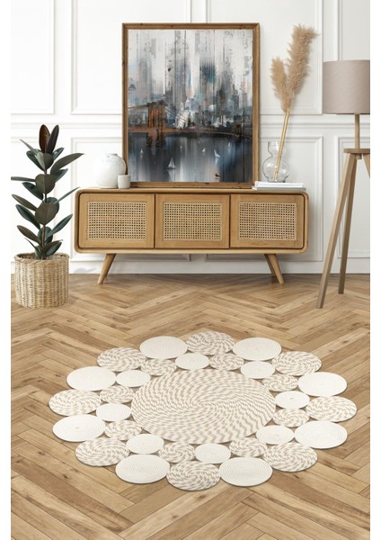 Dekoratif Jüt Hasır El Örgüsü Halı Kilim Roma-22 fiyatları